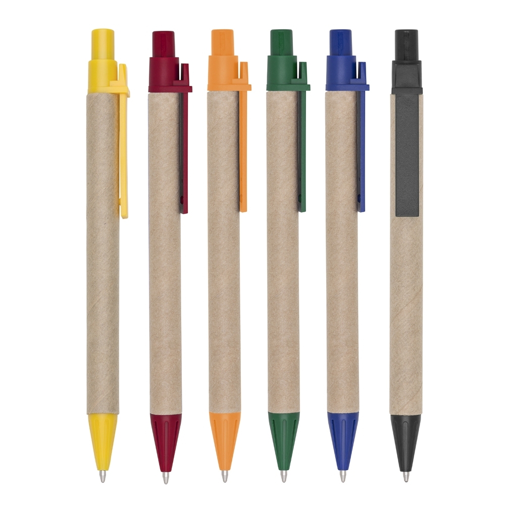 Caneta Papelão com detalhes Plásticos